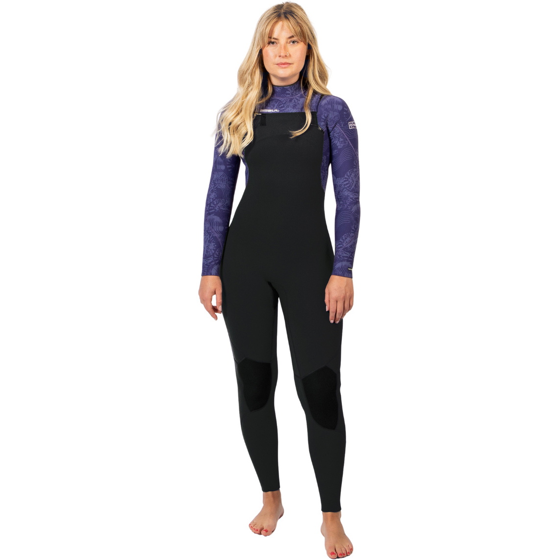 2026 Gul Womens Yulex Flexor 4/3mm Chest Zip Wetsuit FX1226-BKTB - Black / Tiebird